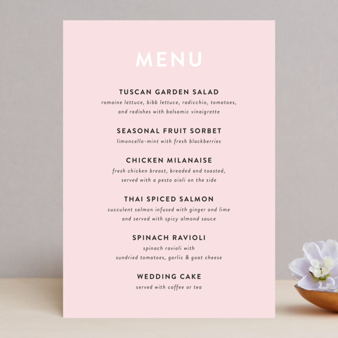 "AND" - Menus in Carnation by Kim Dietrich Elam - Front