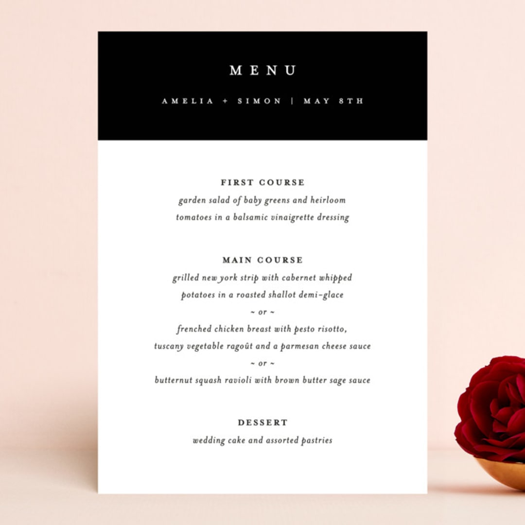 "Elemental" - Menus in Cloud by Snow and Ivy - Front