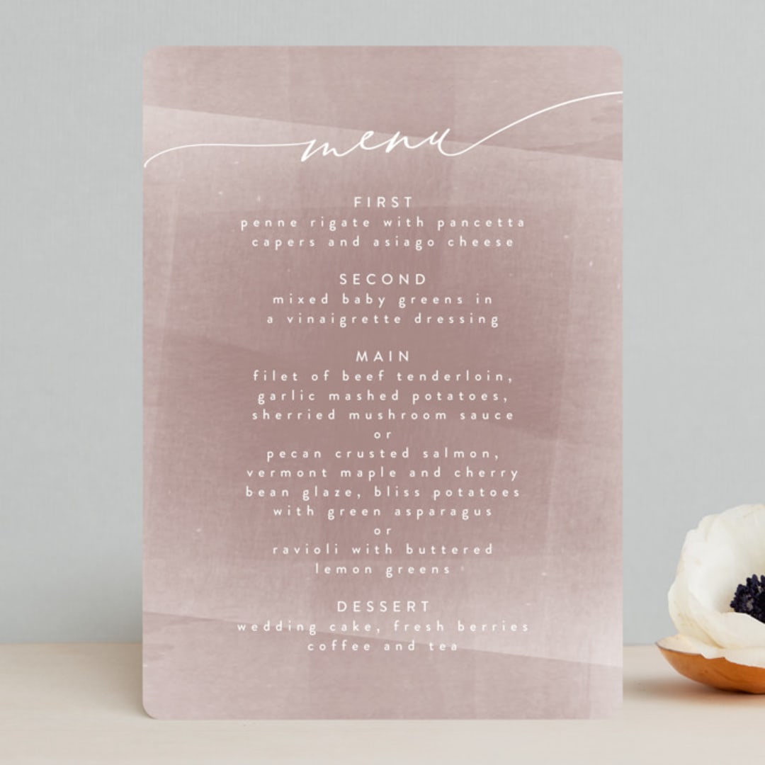 "plain paint" - Menus in Taupe by Phrosné Barwood - Front