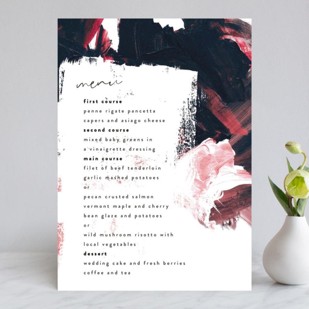 "living coral" - Menus in Coral by Phrosné Barwood - Front