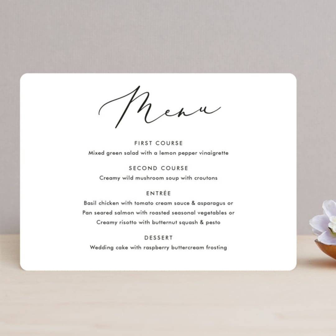 "Scripted Romance" - Menus in Classic by Katherine Moynagh - Front