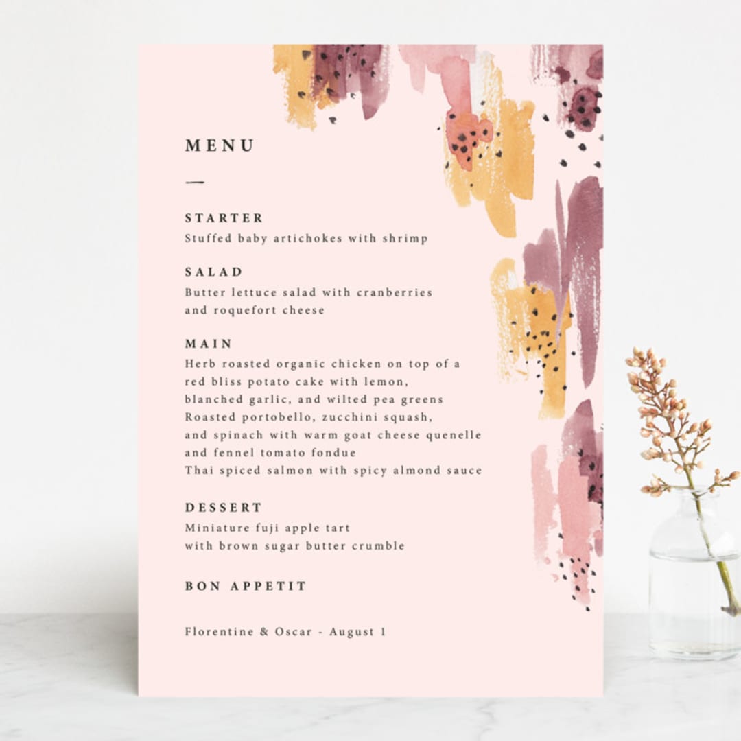 "Mod Brush" - Menus in Blush by Lisa Fee Paura - Front