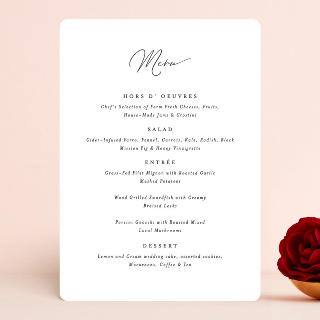 "Tallulah" - Menus in Linen by Jennifer Wick - Front