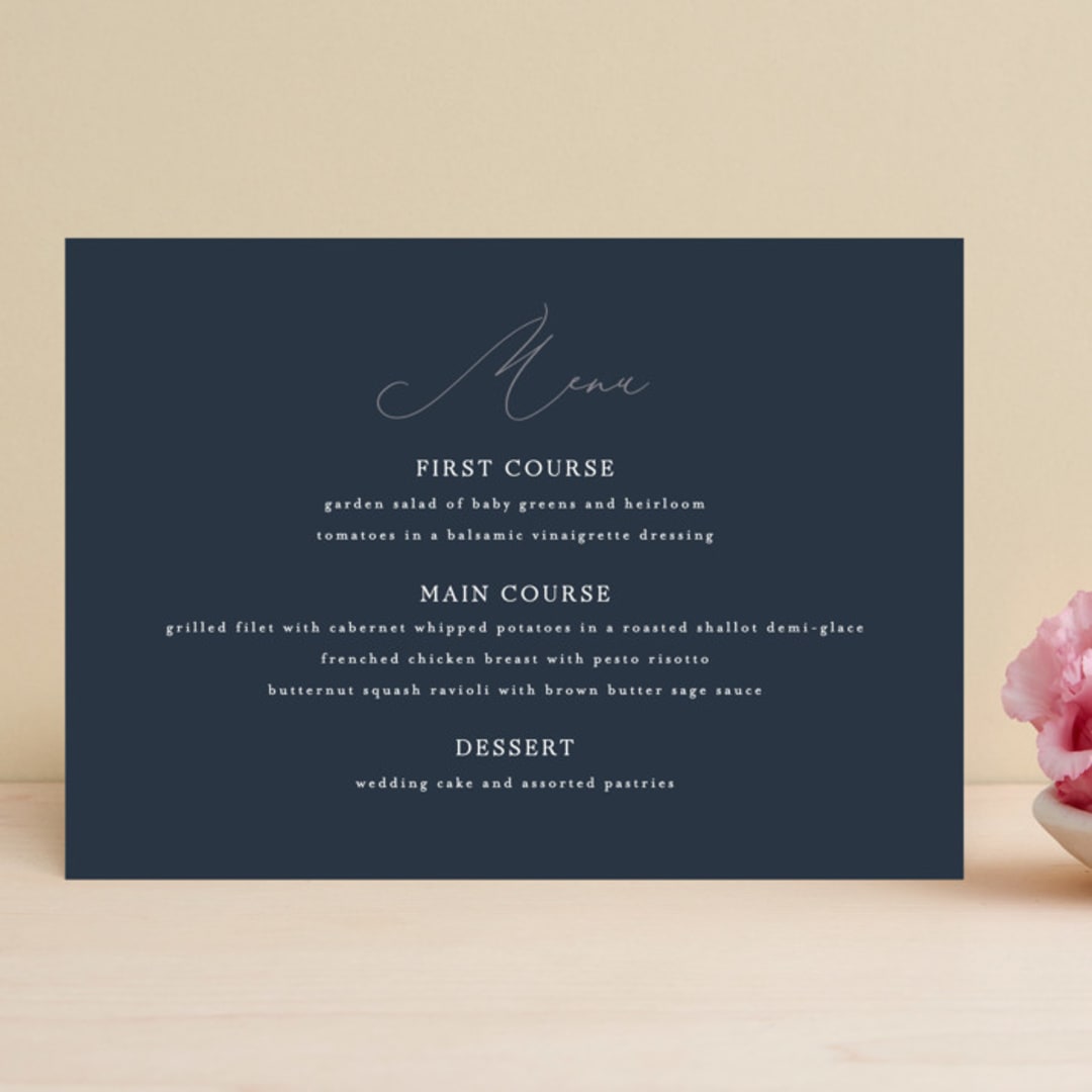 "Waltz" - Menus in Nightfall by Jula Paper Co. - Front