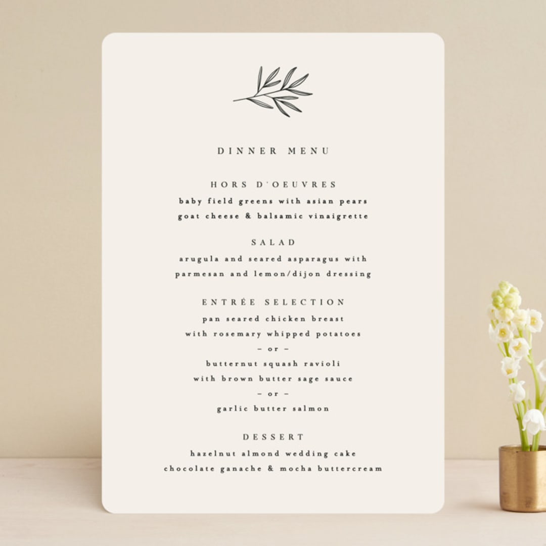 "Italia" - Menus in Taupe by Kelly Schmidt - Front