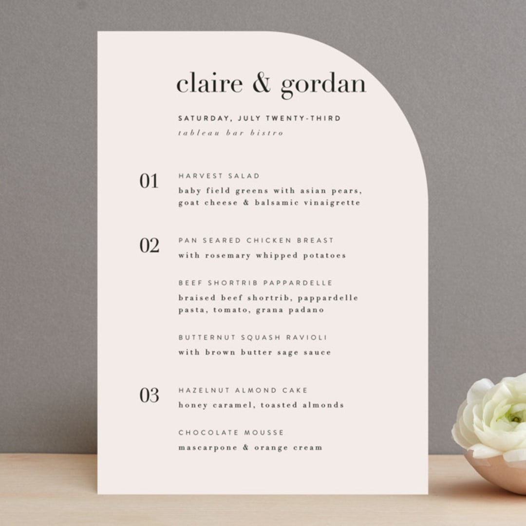 "The Loden" - Menus in Ivory by Kelly Schmidt - Front