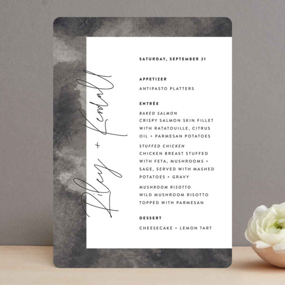 "printed" - Menus in Onyx by JoAnn Jinks - Front