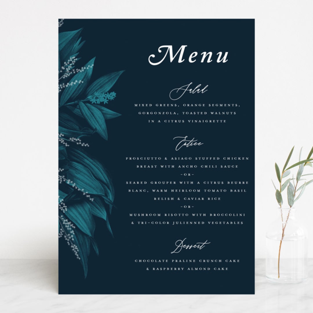 "Moonlit Garden" - Menus in Twilight by GeekInk Design - Front