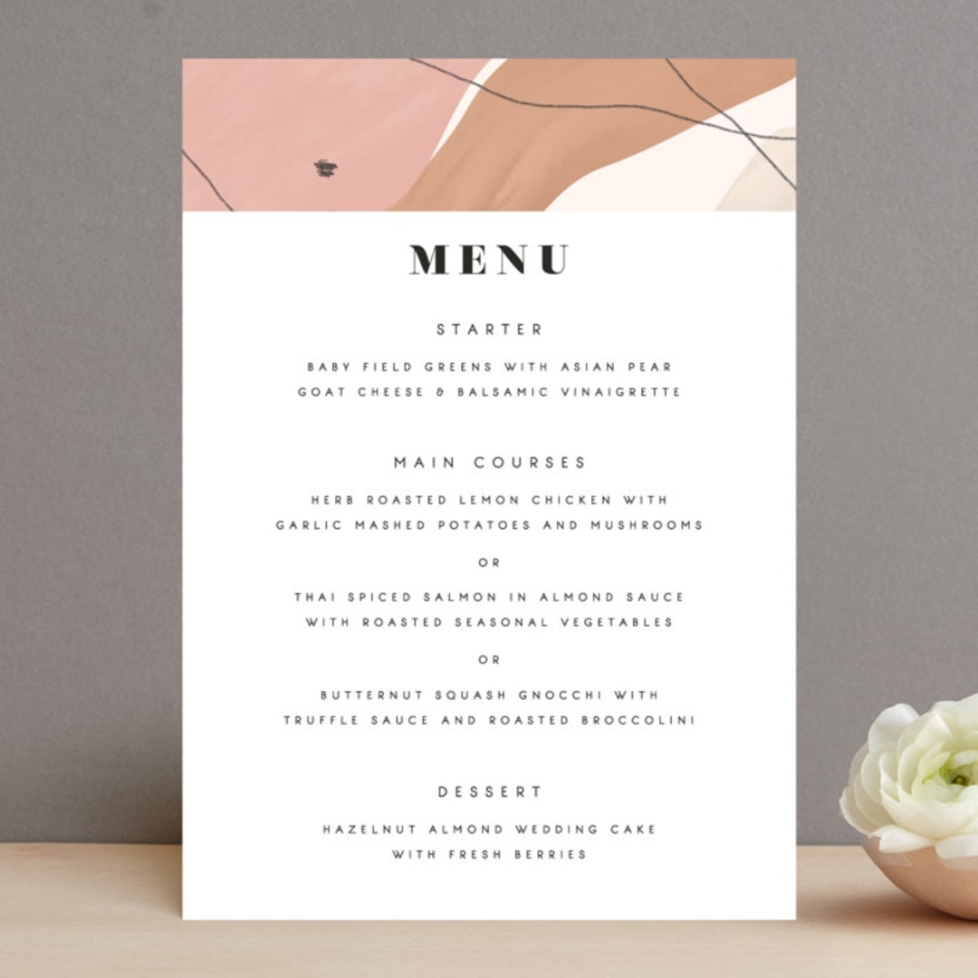 "Formation" - Menus in Terracotta by Olivia Goree - Front