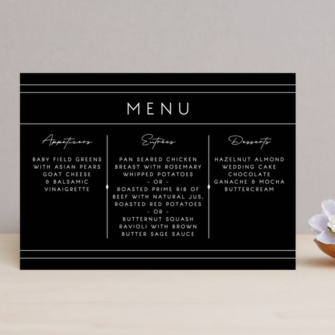 "Vesperum" - Menus in Slate by GeekInk Design - Front
