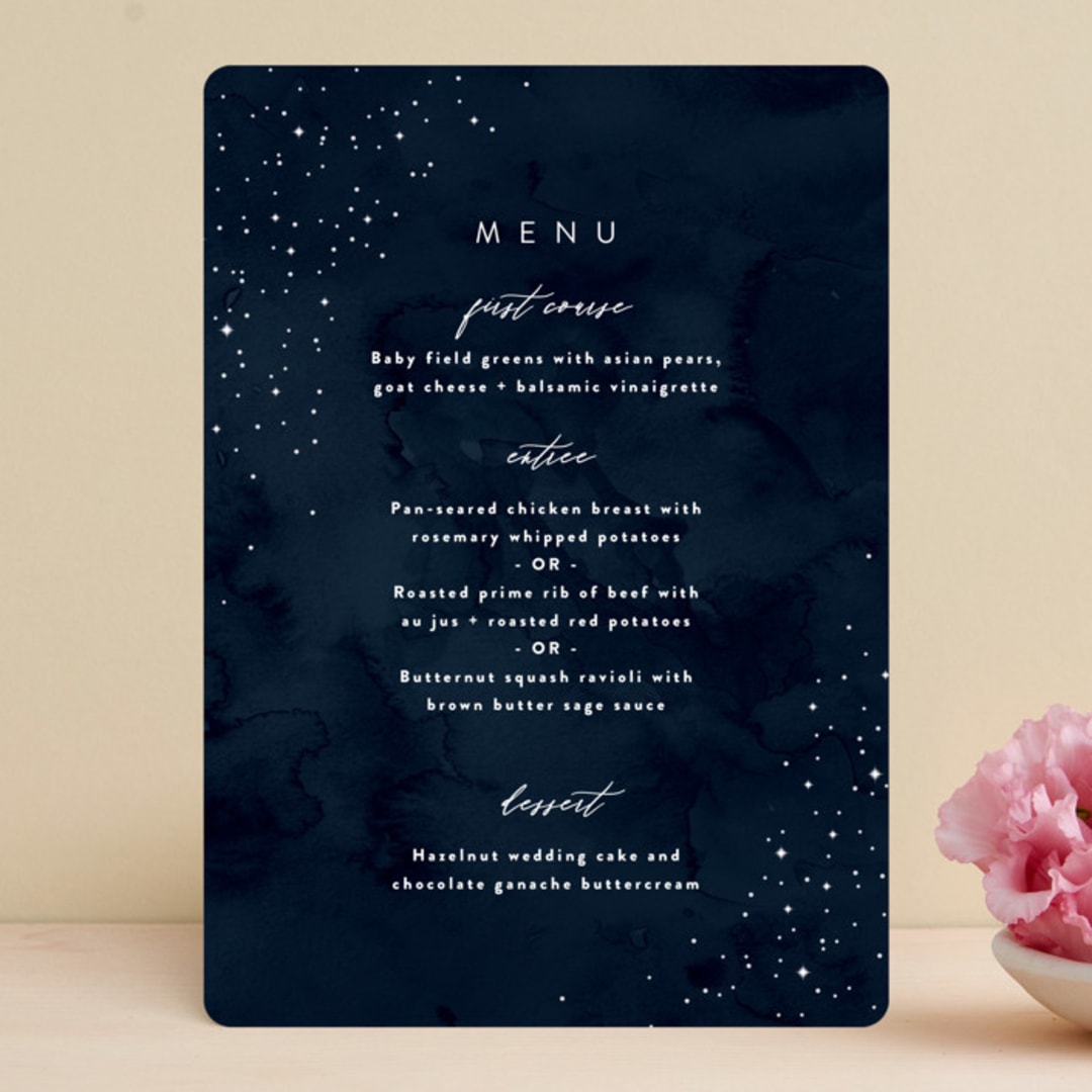 "Celestial" - Menus in Night Sky by Carly Reed Walker - Front