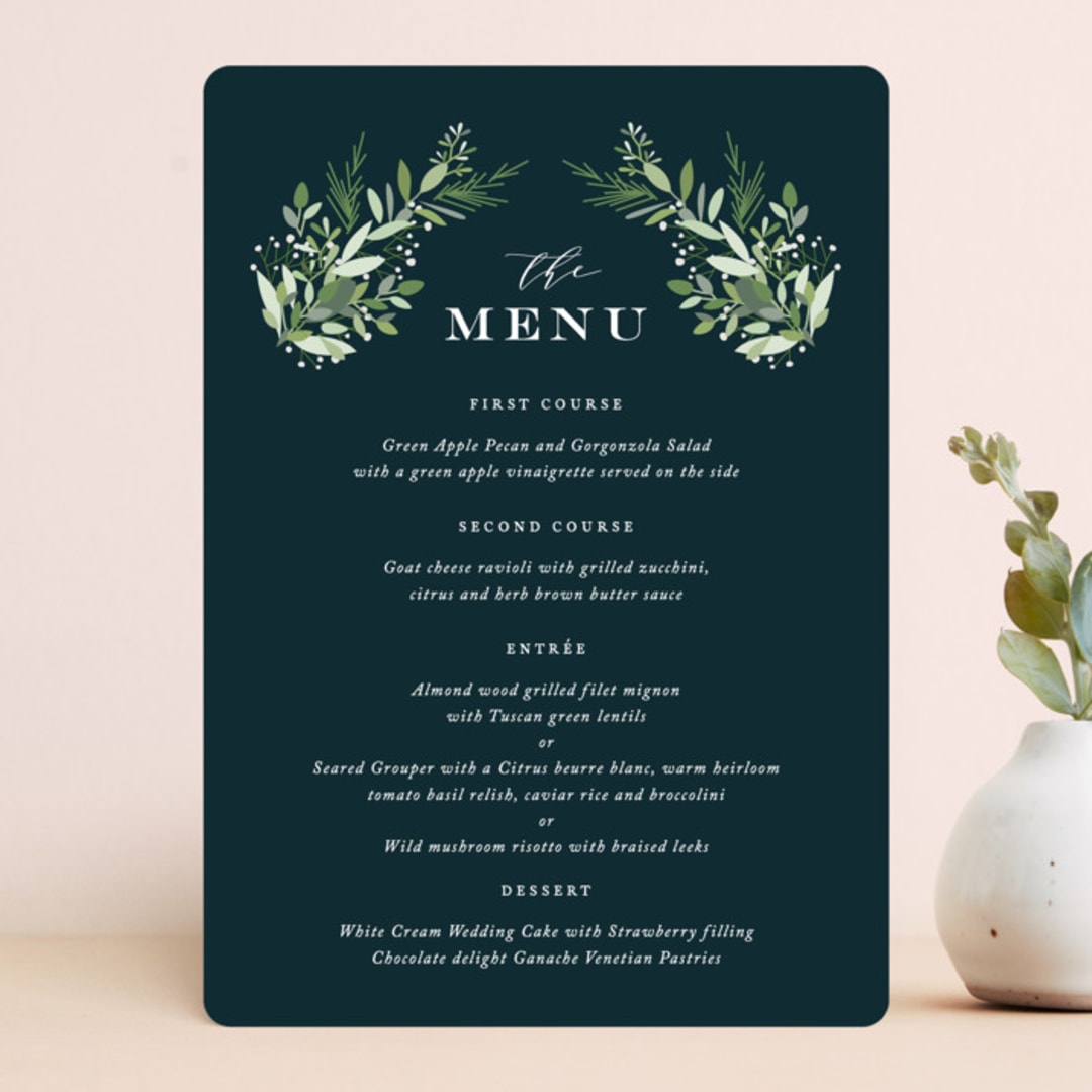 "Fresh Greenery" - Menus in Mystic Forest by Jennifer Postorino - Front