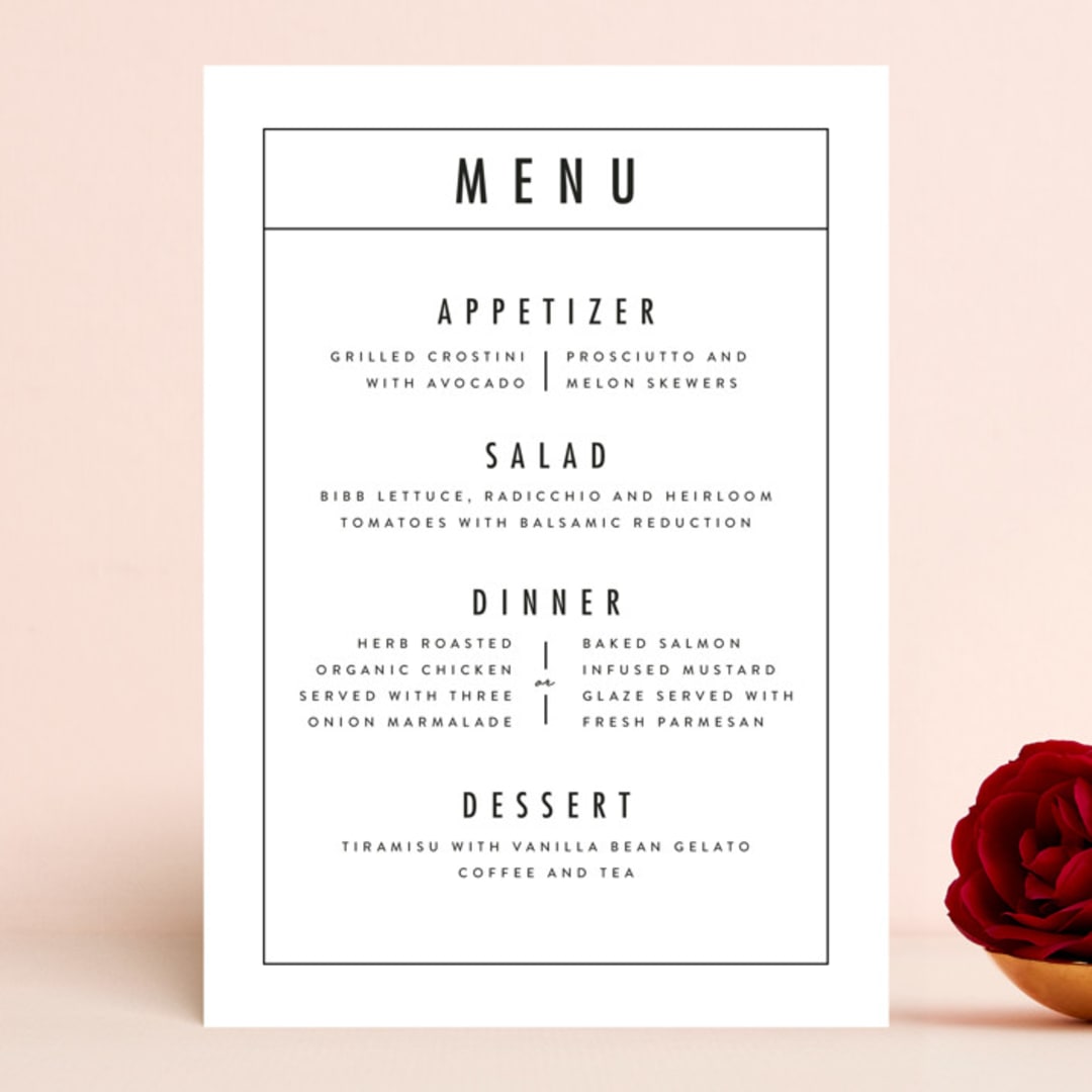 "Between the Lines" - Menus in Blazer by Fine and Dandy Paperie - Front