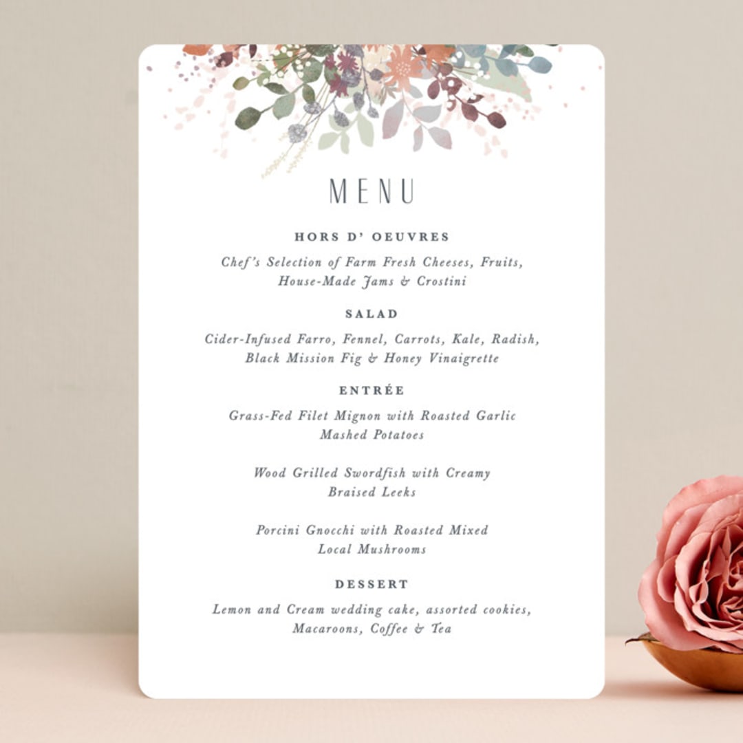 "Golden Hour" - Menus in Water Lily by Jennifer Wick - Front