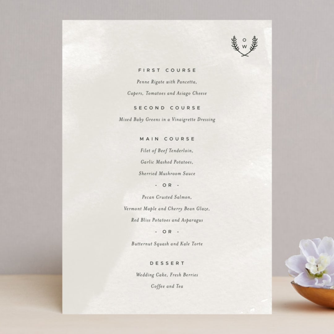 "Elegant Crest" - Menus in Stone by Ariel Rutland - Front