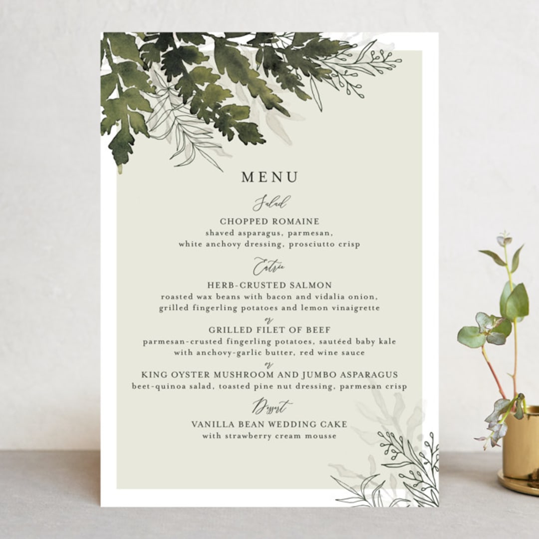 "Love springs eternal" - Menus in Fern by Chris Griffith - Front