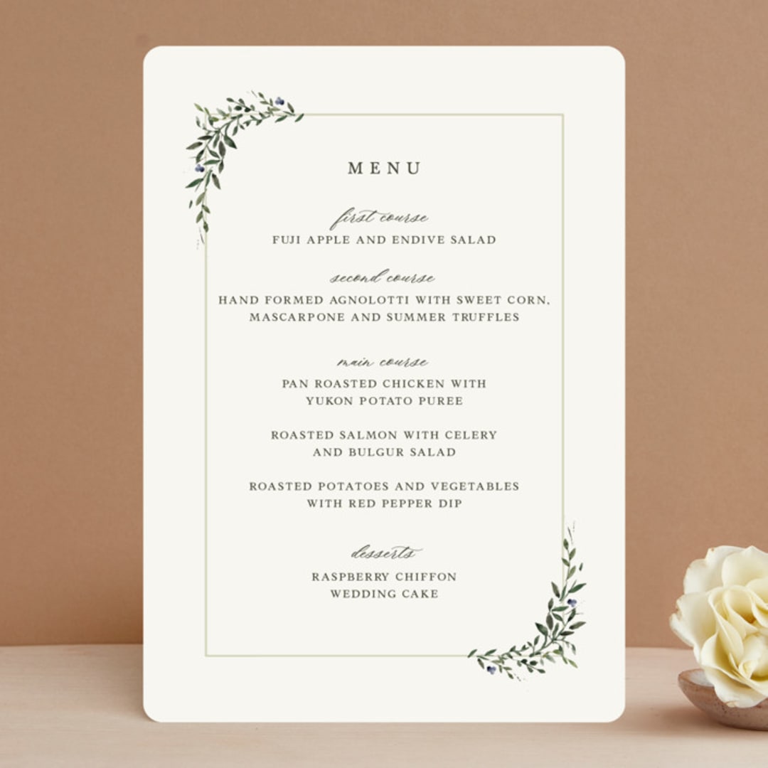 "Green Wreath" - Menus in Champagne by Lori Wemple - Front