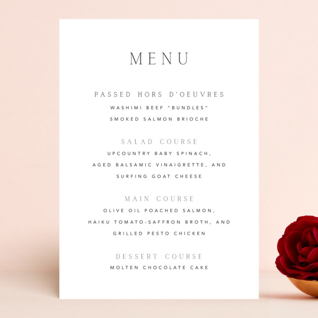 "Svelte" - Menus in Ivory by Erin Hodges - Front