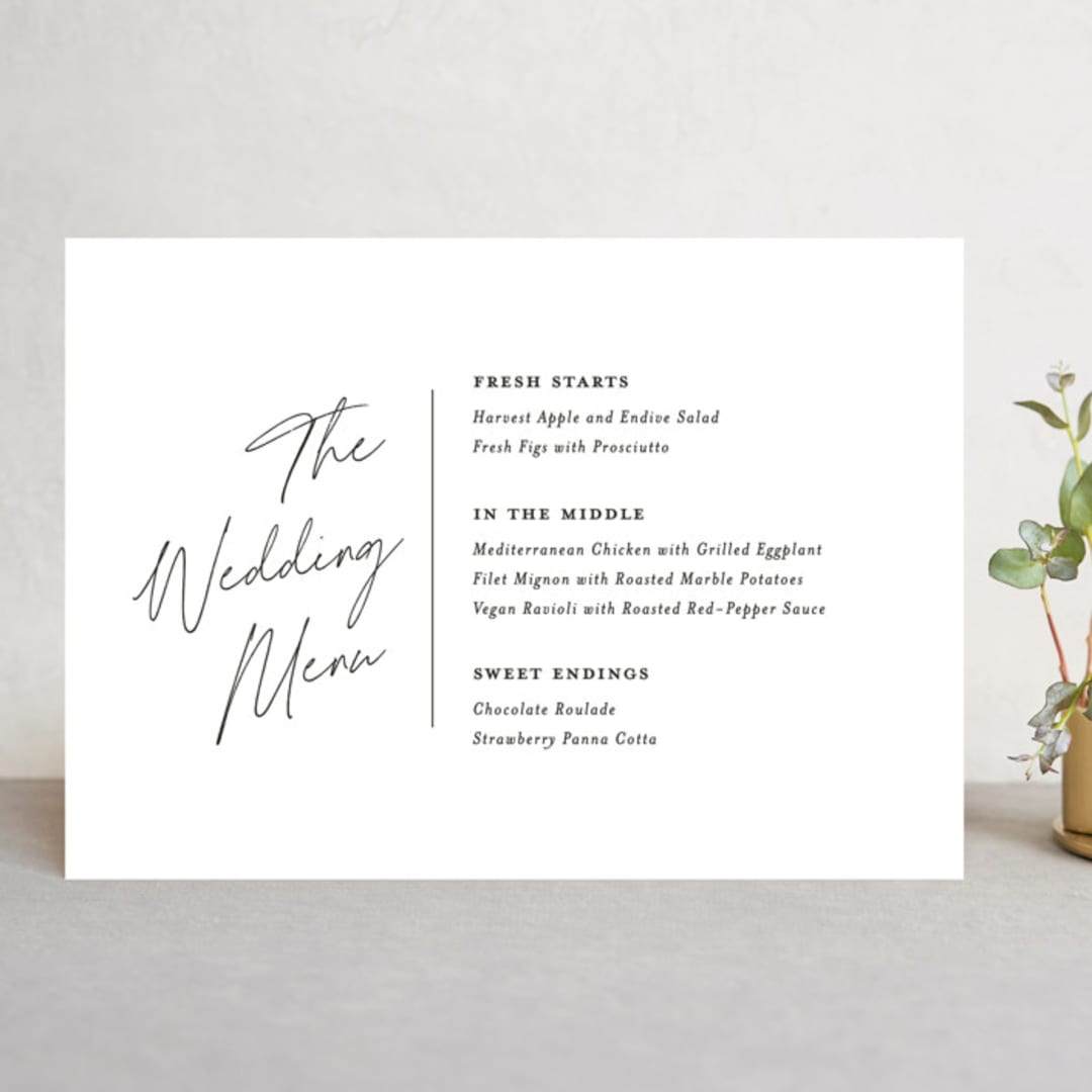 "Landscape" - Menus in Black Tie by Laura Hamm - Front