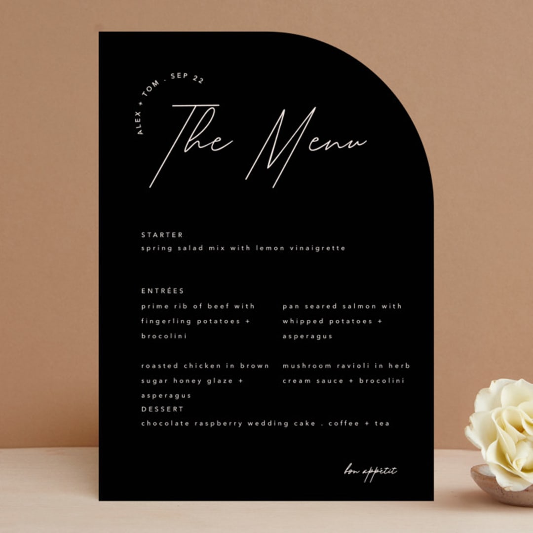"Aesthetic" - Menus in Blush by Liz Conley - Front