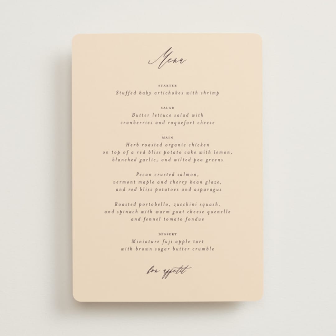 "un mariage photographique" - Menus in Mocha by Benita Crandall - Front