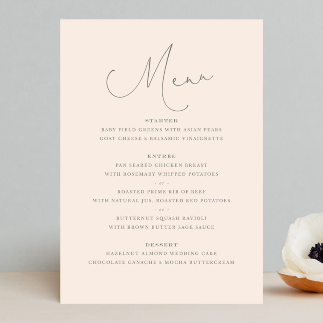 "EverAfter" - Menus in Petal by Rochelle Renee - Front