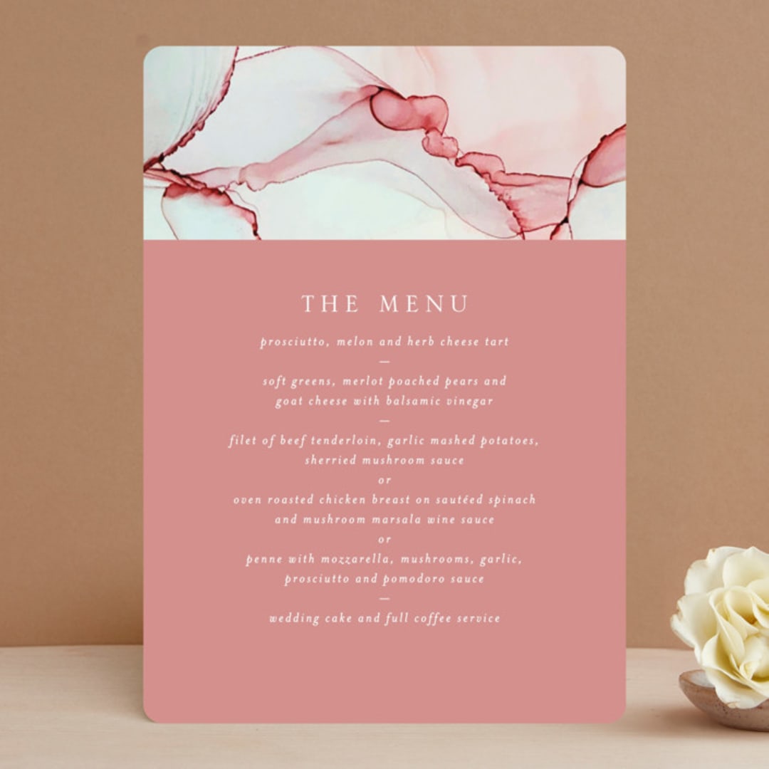 "opalescent" - Menus in Chalcedony by Erin Deegan - Front