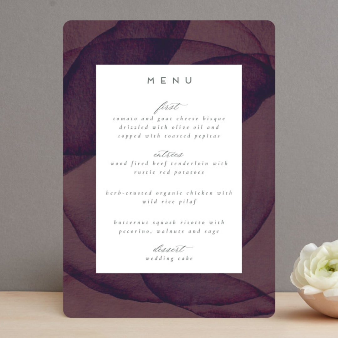 "Petalis" - Menus in Velvet by Christie Garcia - Front