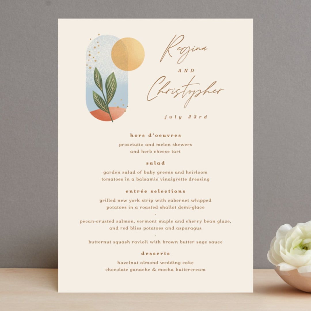 "Essence" - Menus in Ivory by Laura Bolter - Front