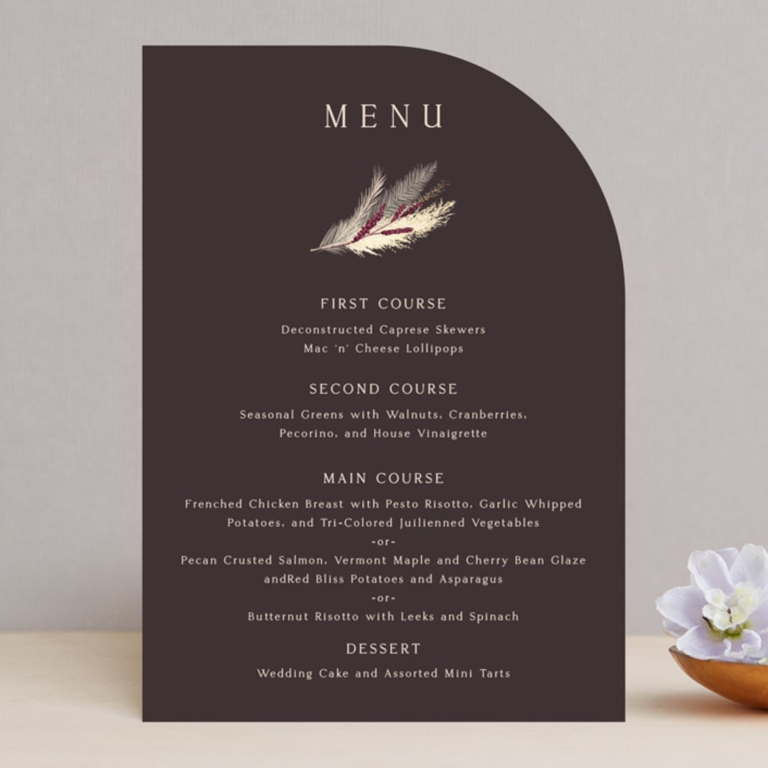 "Bohemian Pampas" - Menus in Sand by Kaydi Bishop - Front