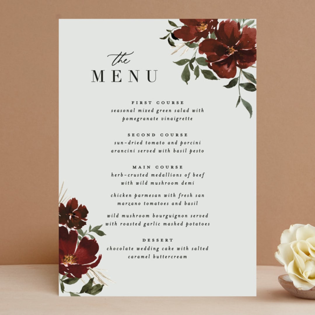 "harvest" - Menus in Cabernet by Everett Paper Goods - Front