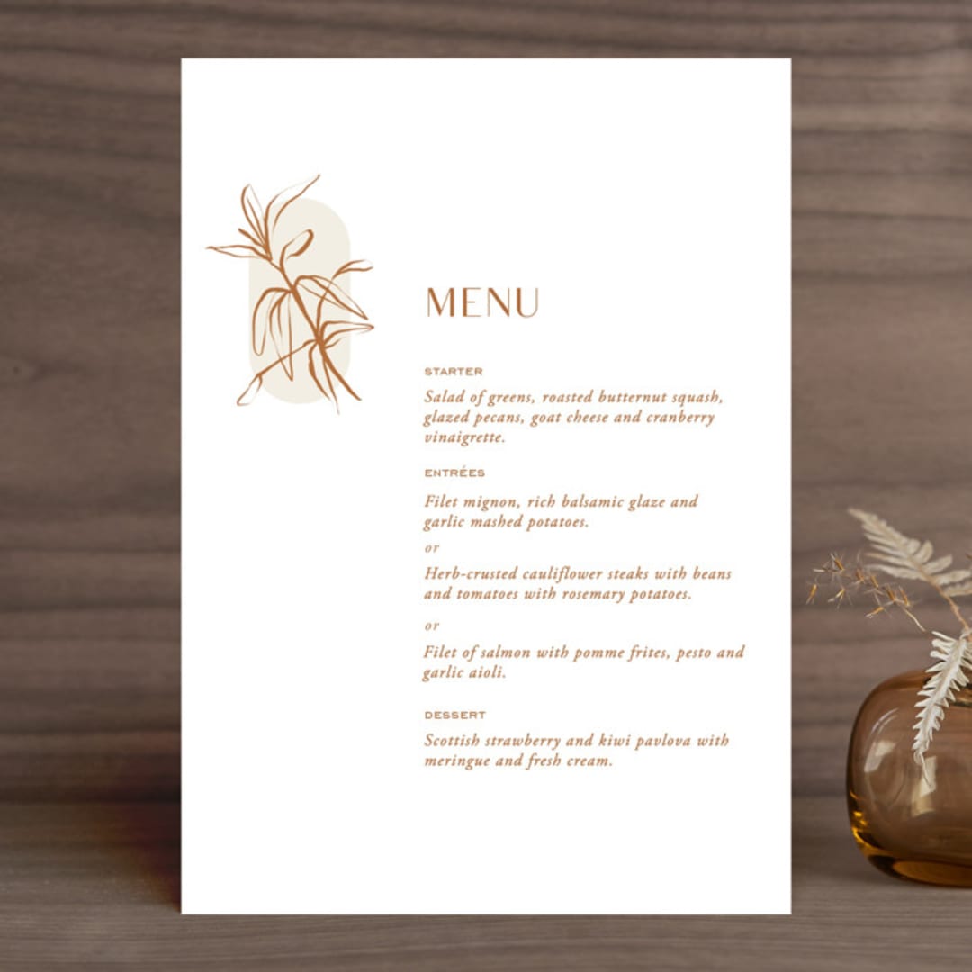 "Ovalon" - Menus in Terracotta by Pati Cascino - Front