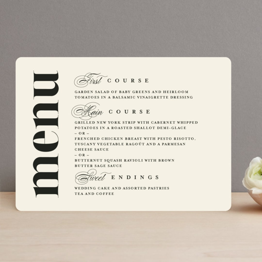"Big Date" - Menus in Ivory by Anastasia Makarova - Front