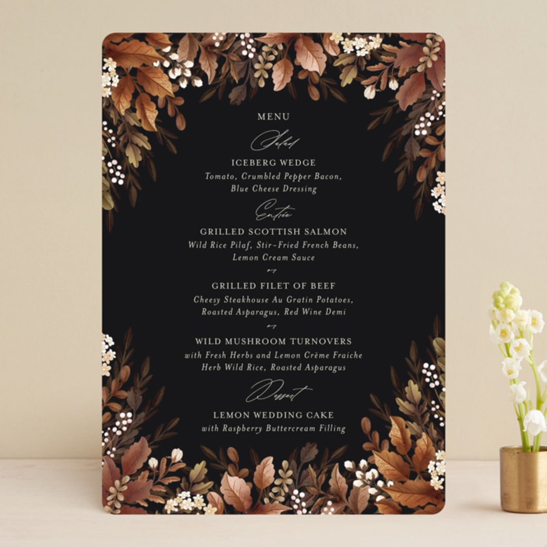 "Falling into Love" - Menus in Rustic by Chris Griffith - Front