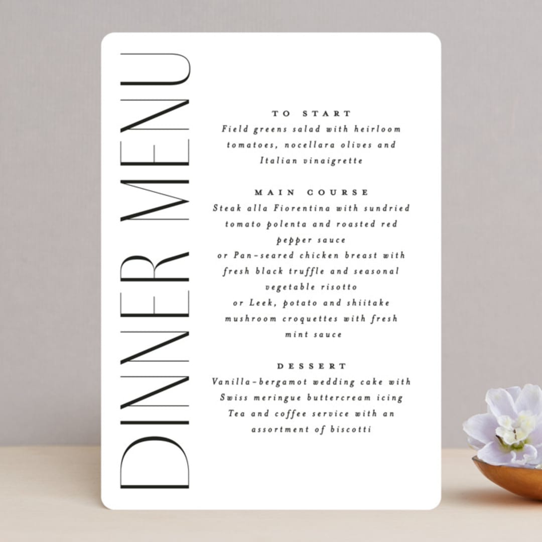 "Bold Union" - Menus in Cloud by Everett Paper Goods - Front
