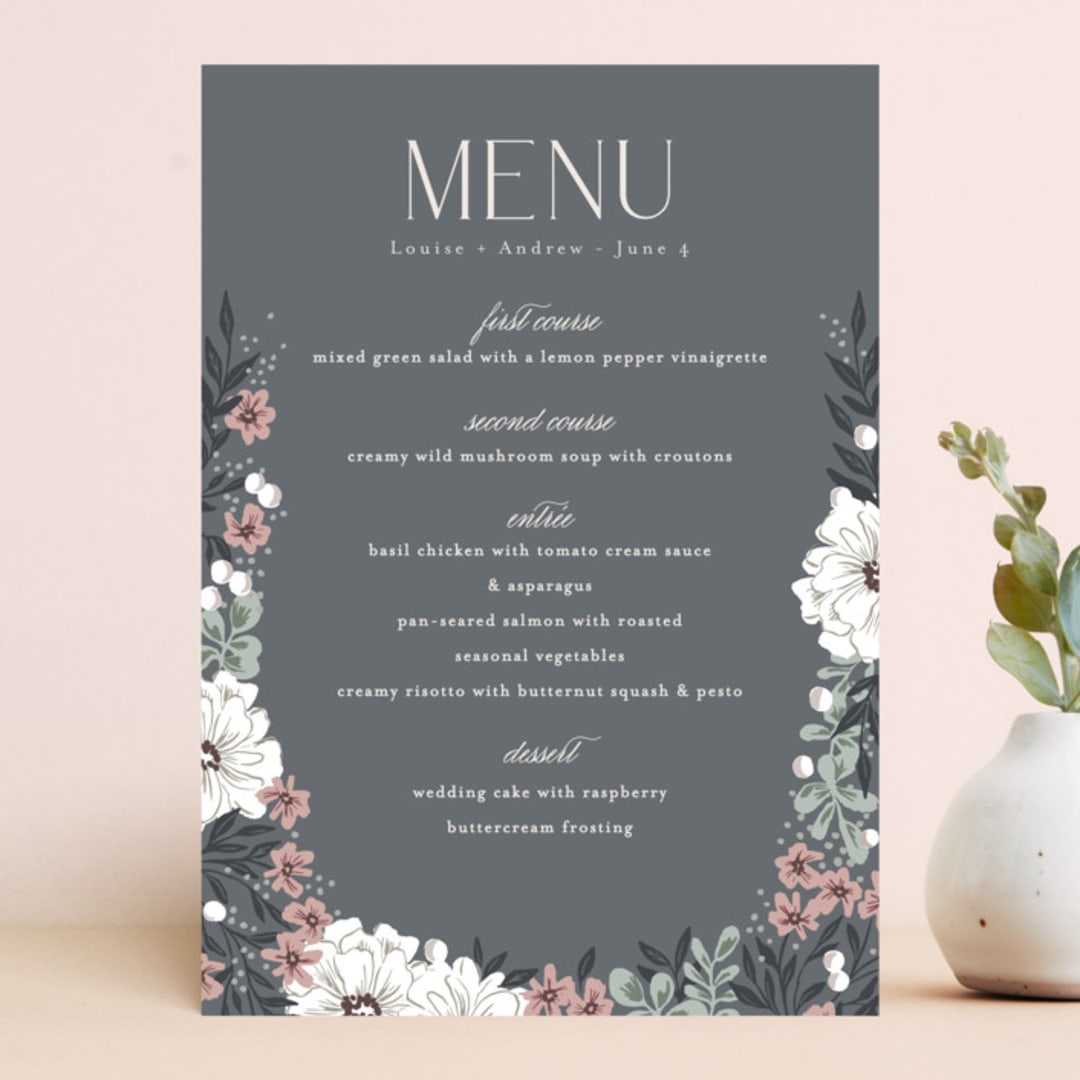 "Illuminated Storybook" - Menus in Linen by Alethea and Ruth - Front