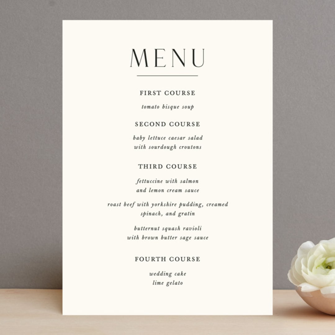 "Simple Elegance" - Menus in Onyx by Monika Konieczna - Front