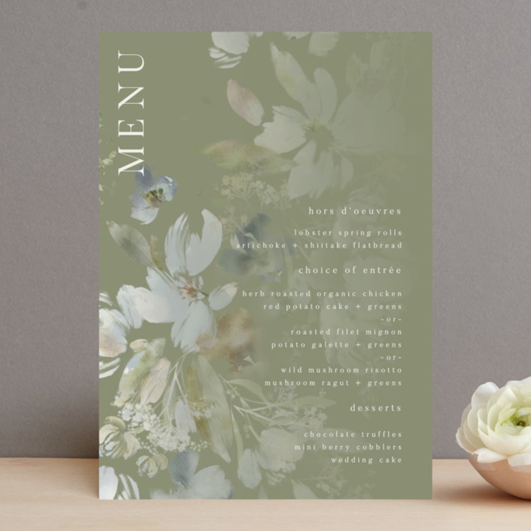 "Spring Dash" - Menus in Pewter by Grace Kreinbrink - Front