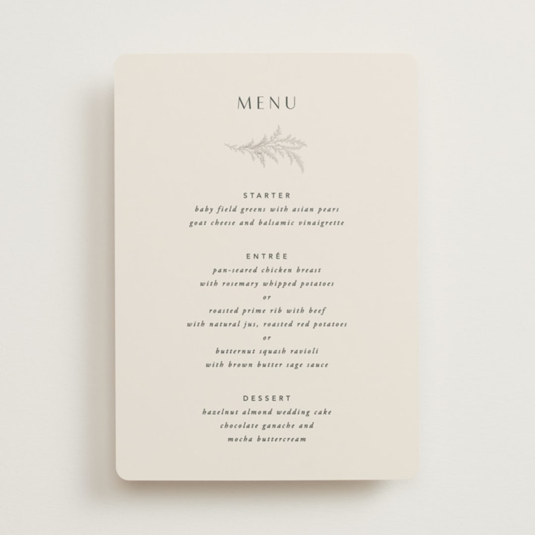 "Etched Frame" - Menus in Eggshell by Robert and Stella - Front
