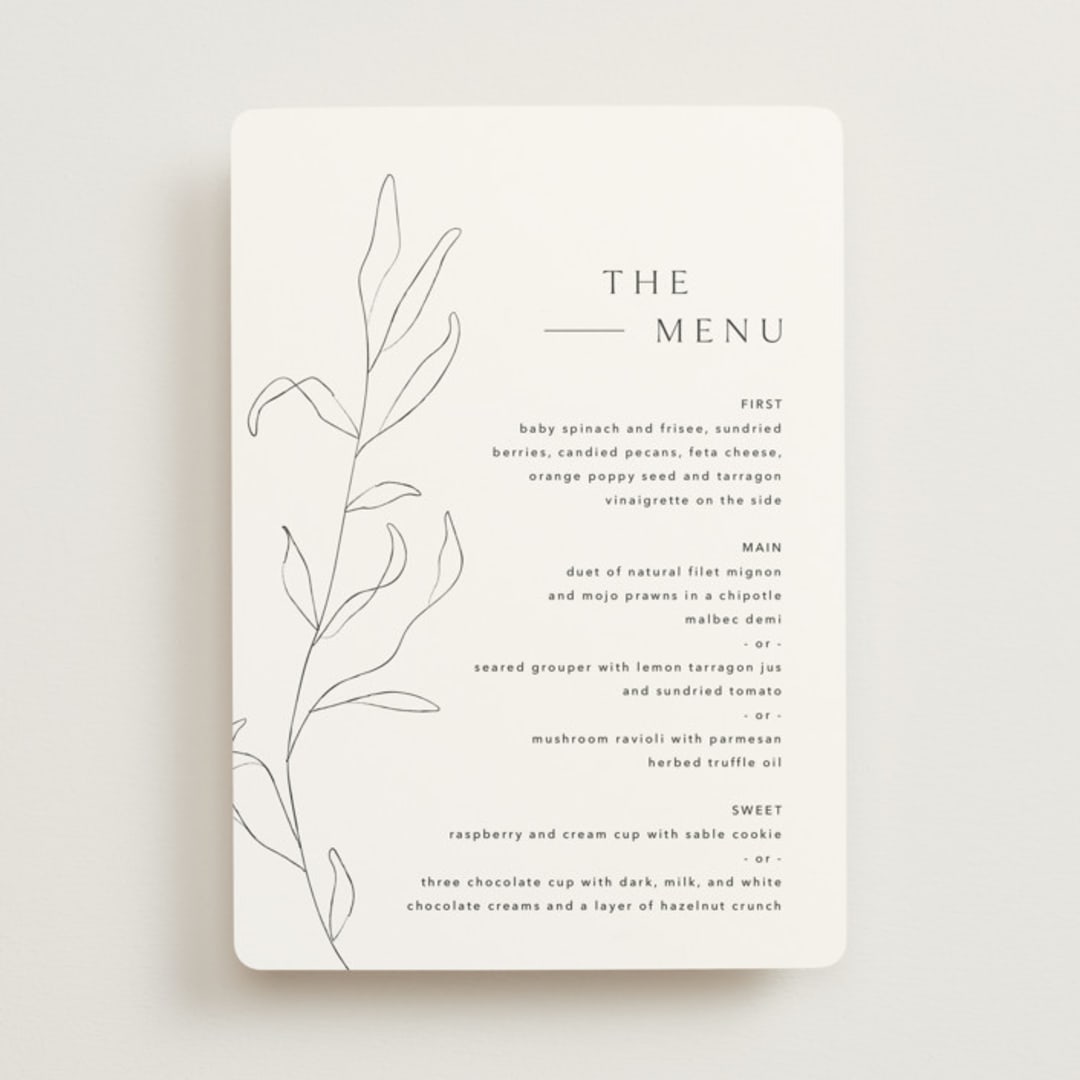 "Rhythmic" - Menus in Simply White by Jennifer Postorino - Front