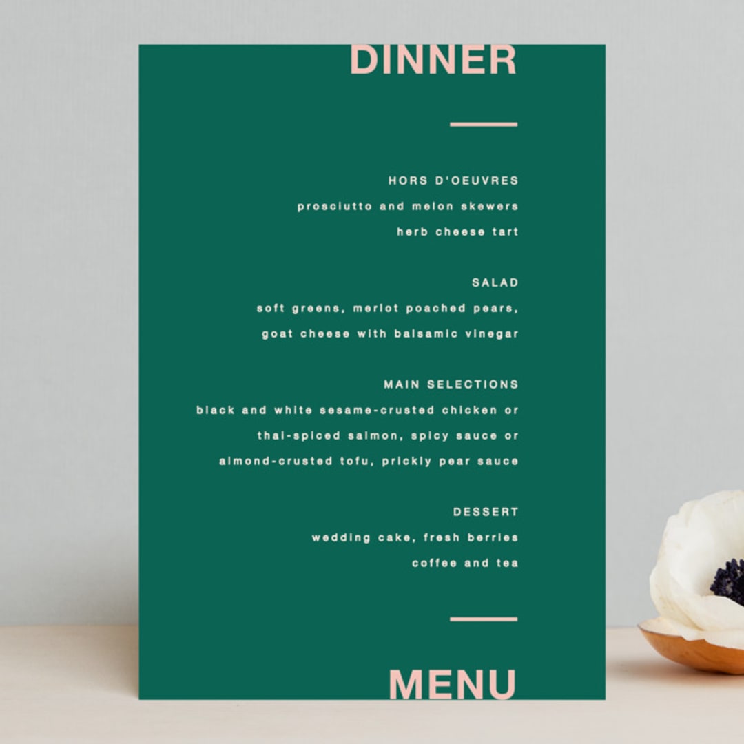 "Bold Type" - Menus in Parrot by Owl and Toad - Front
