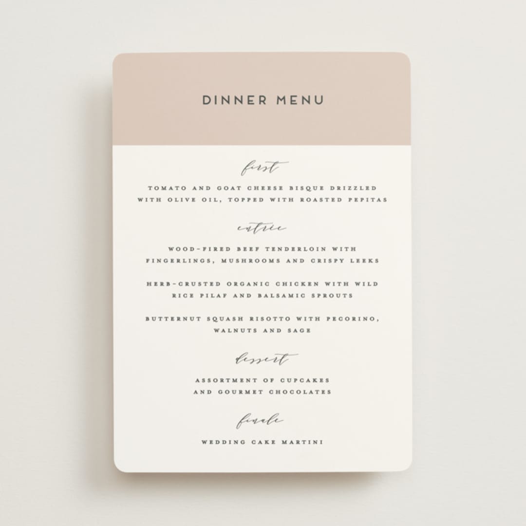 "Picturesque" - Menus in Linen by Christie Garcia - Front