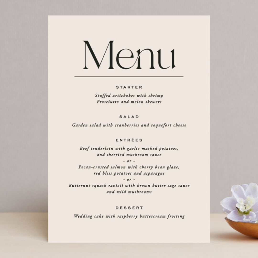 "Ivy" - Menus in Ecru by Carly Reed Walker - Front