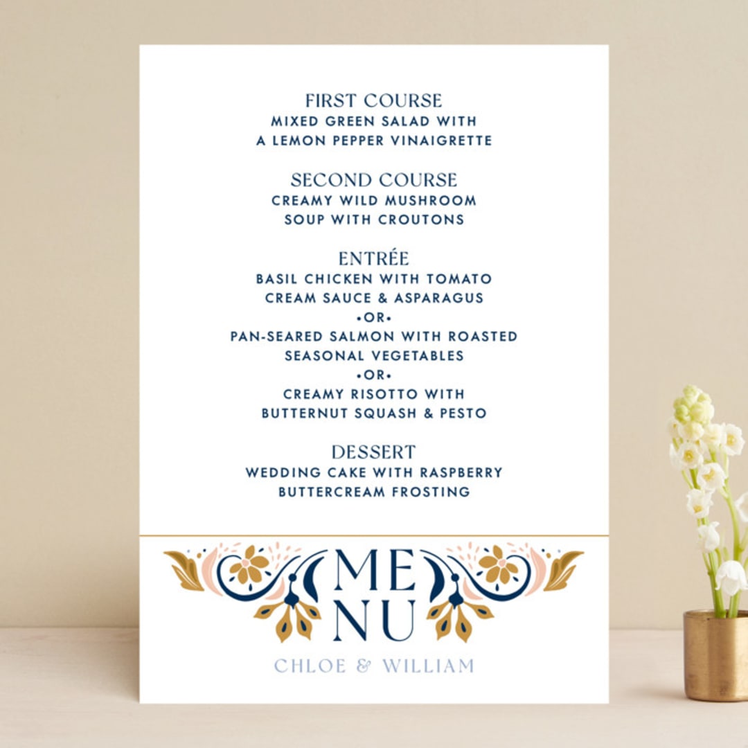"modern folk" - Menus in Blush by GeekInk Design - Front