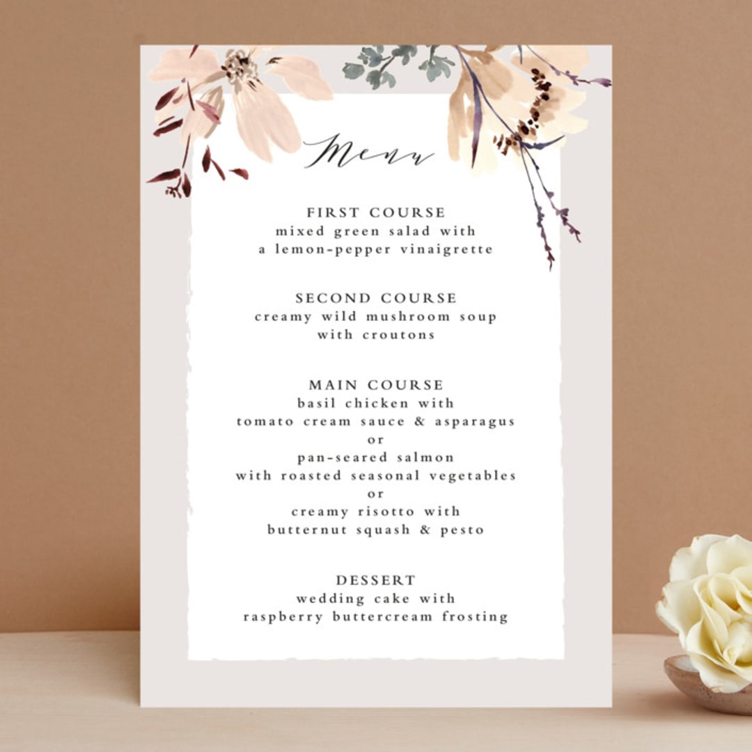 "Sonnet" - Menus in Almond by Petra Kern - Front