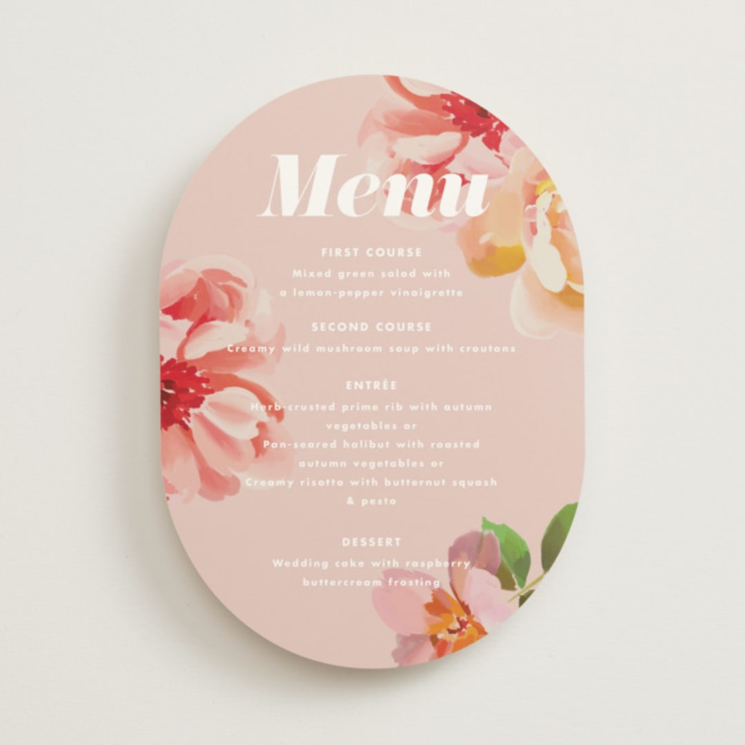 "July Garden" - Menus in Petal by Olivia Kanaley Inman - Front