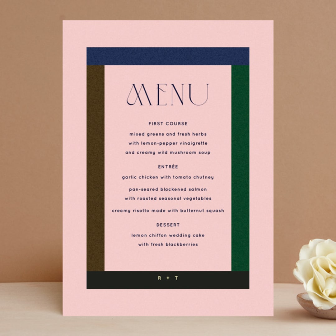 "modern tropics" - Menus in Blush by Baumbirdy - Front
