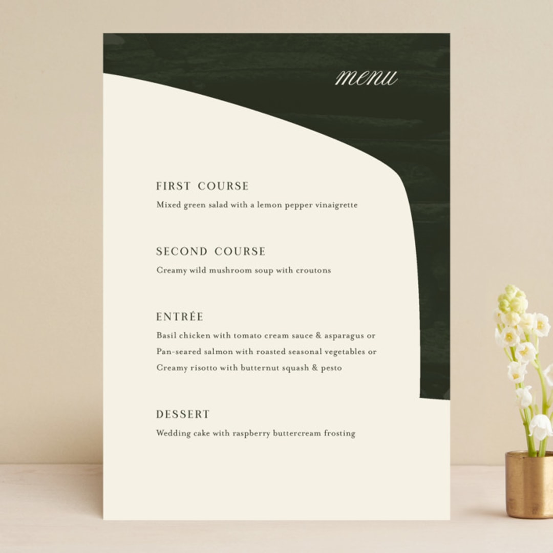 "Warner" - Menus in Emerald by Carrie ONeal - Front