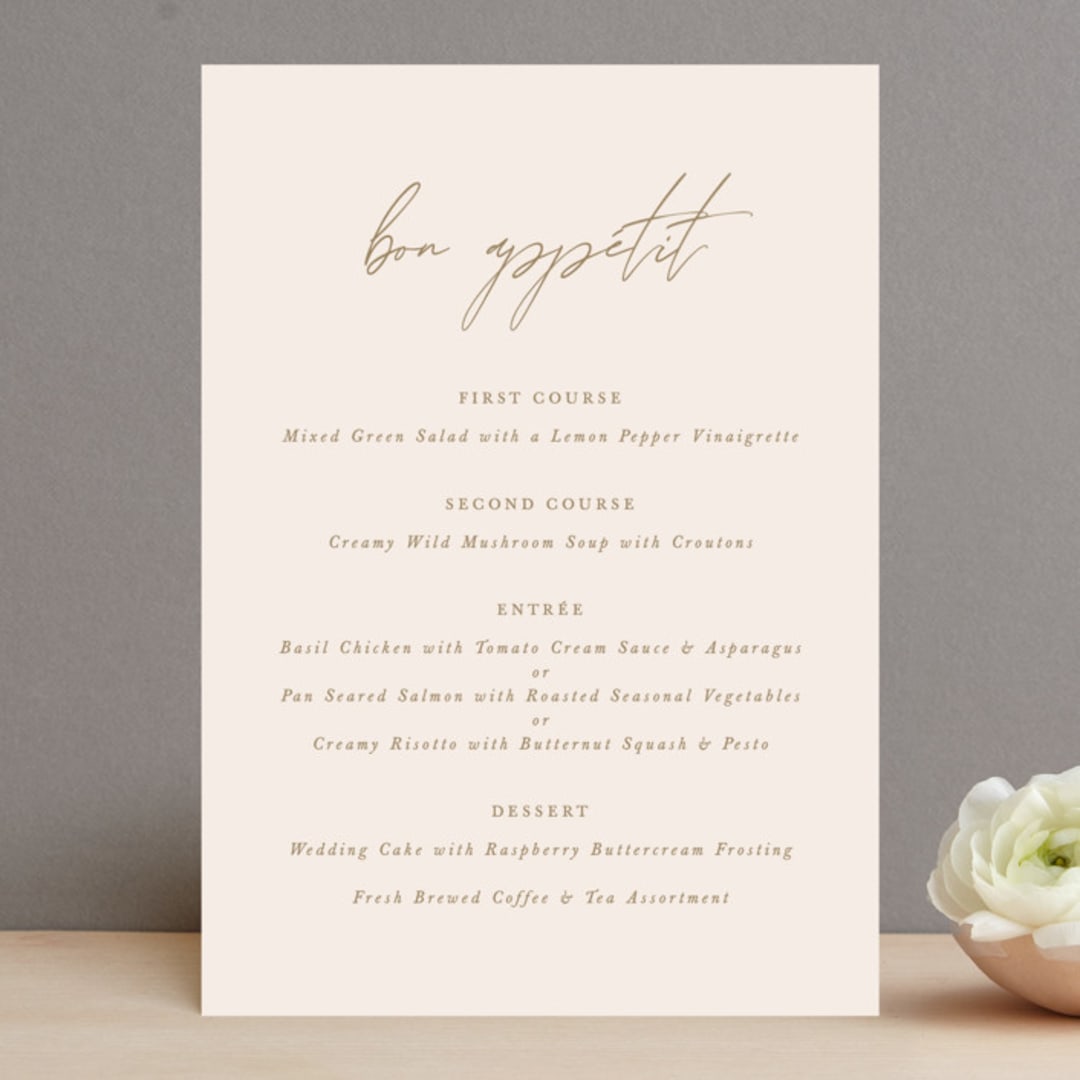 "Everlasting Love" - Menus in Linen by Brandy Folse - Front