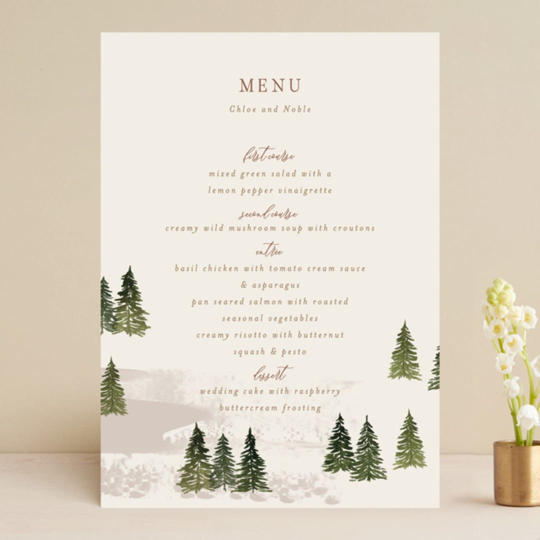 "Into the Forest" - Menus in Cream by Alethea and Ruth - Front